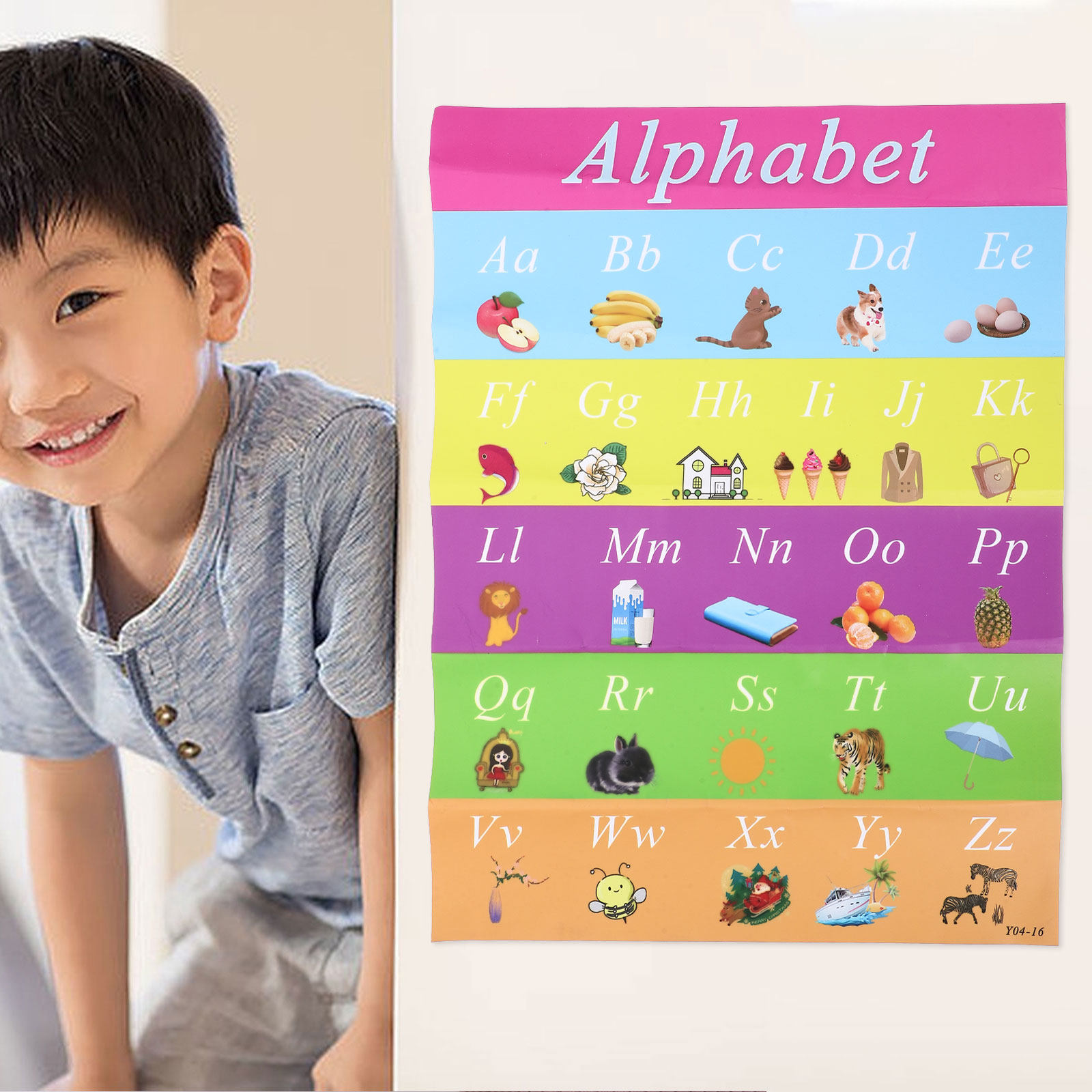 Kids Educational Posters - Self-Adhesive Premium Early Education Poster for