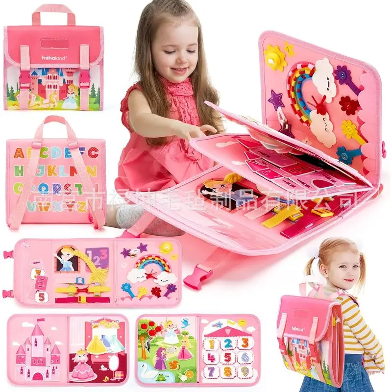 Kids Education Books - Princess Montessori Felt Busy Board Toddler