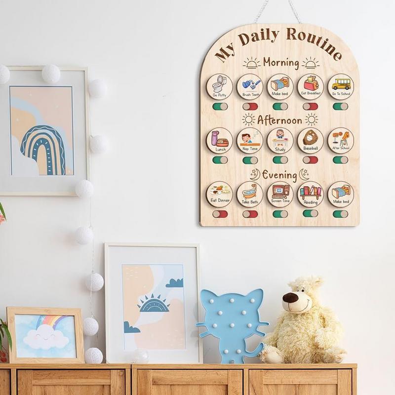 Toddler Routine Chart Wooden V - Kids Education Planner recension och pris