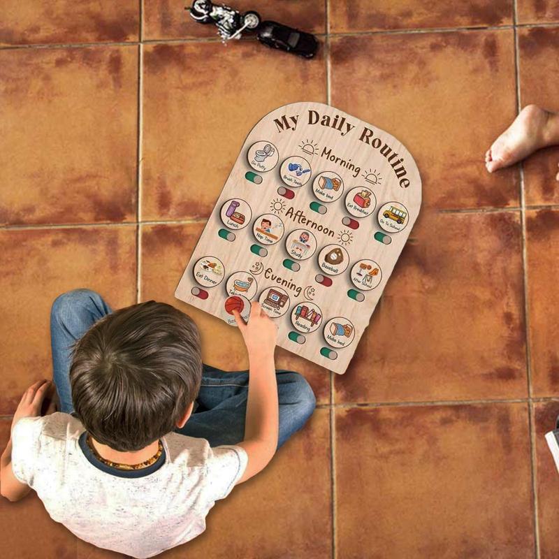 Toddler Routine Chart Wooden V - Kids Education Planner recension och pris