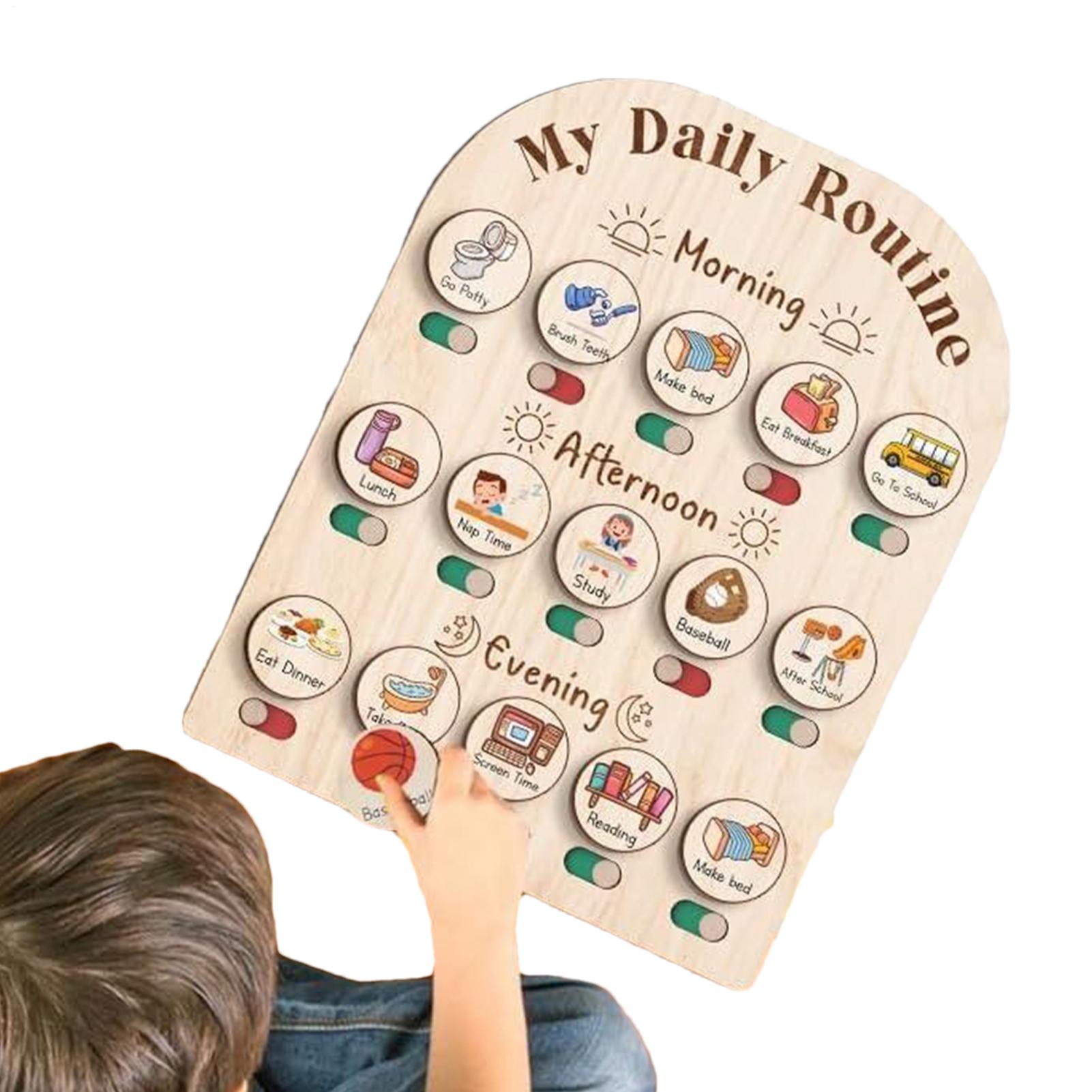 Toddler Routine Chart Wooden V - Kids Education Planner recension och pris