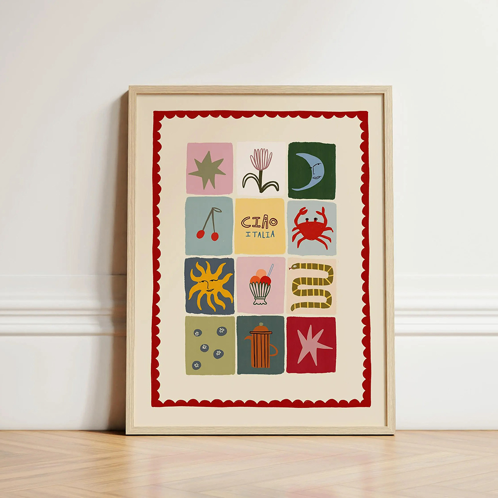 Patchwork Print Kids Wall Art  - Kids Educational Posters recension och pris