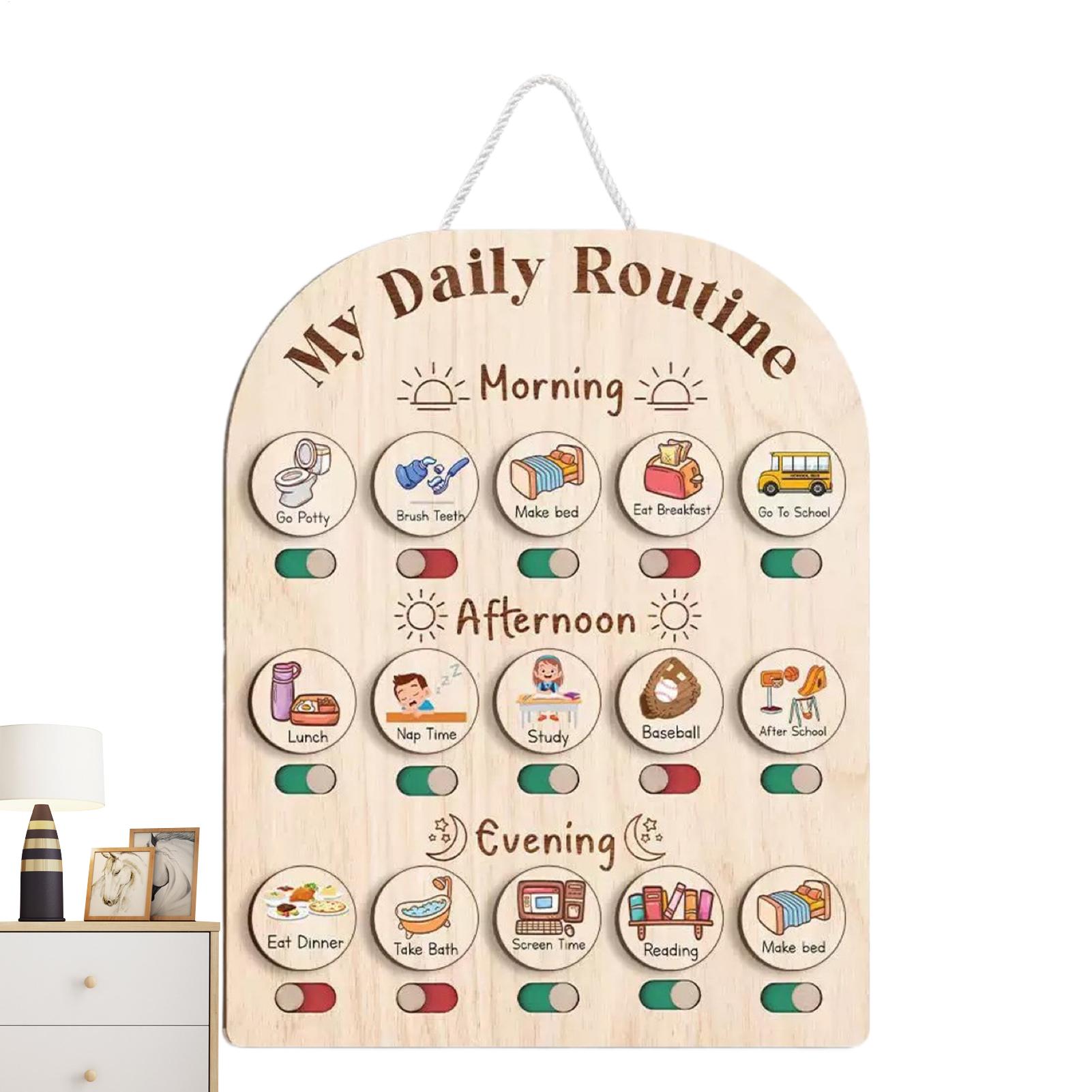 Routine Chart For Kids Wooden  - Kids Education Planner recension och pris