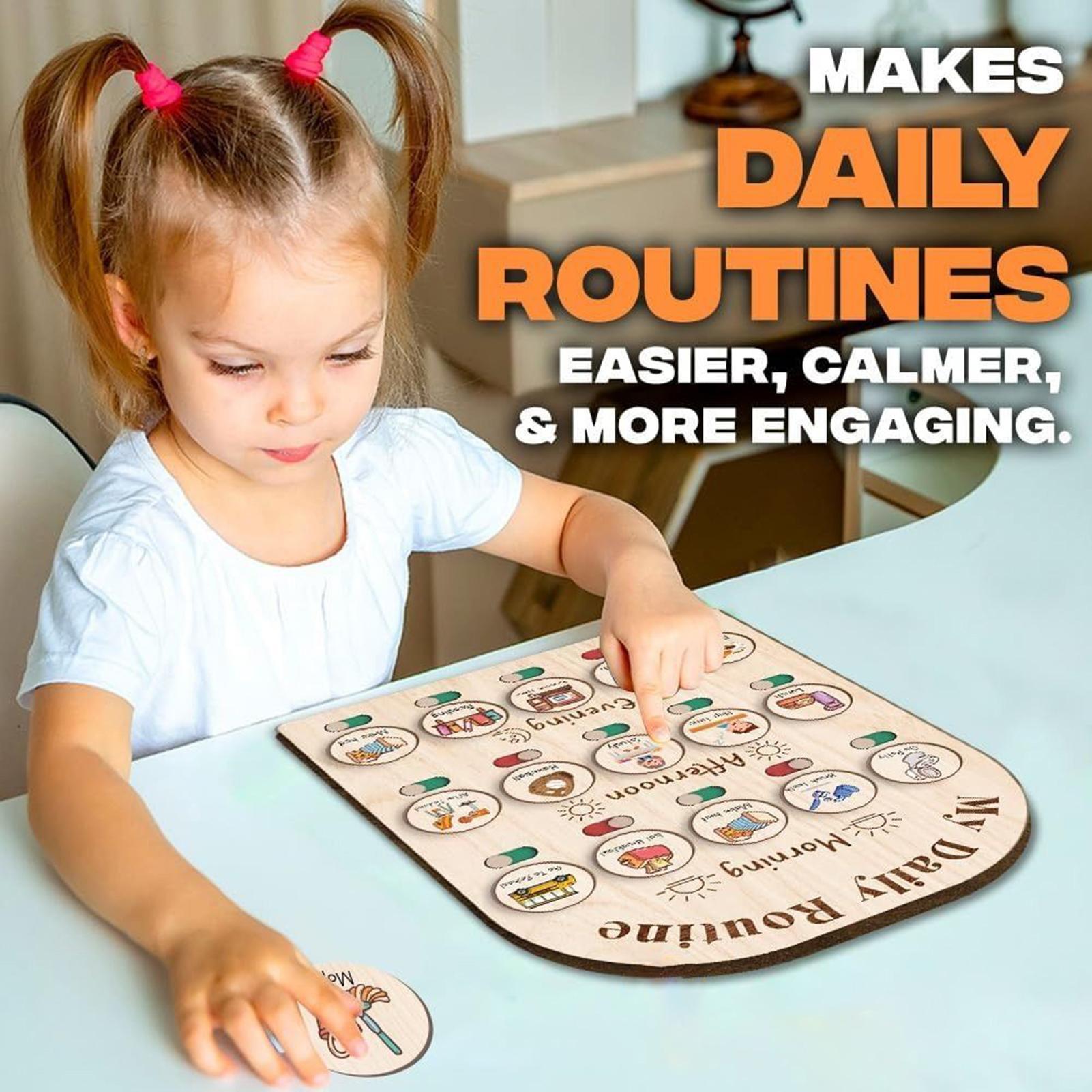 Routine Chart For Kids Wooden  - Kids Education Planner recension och pris