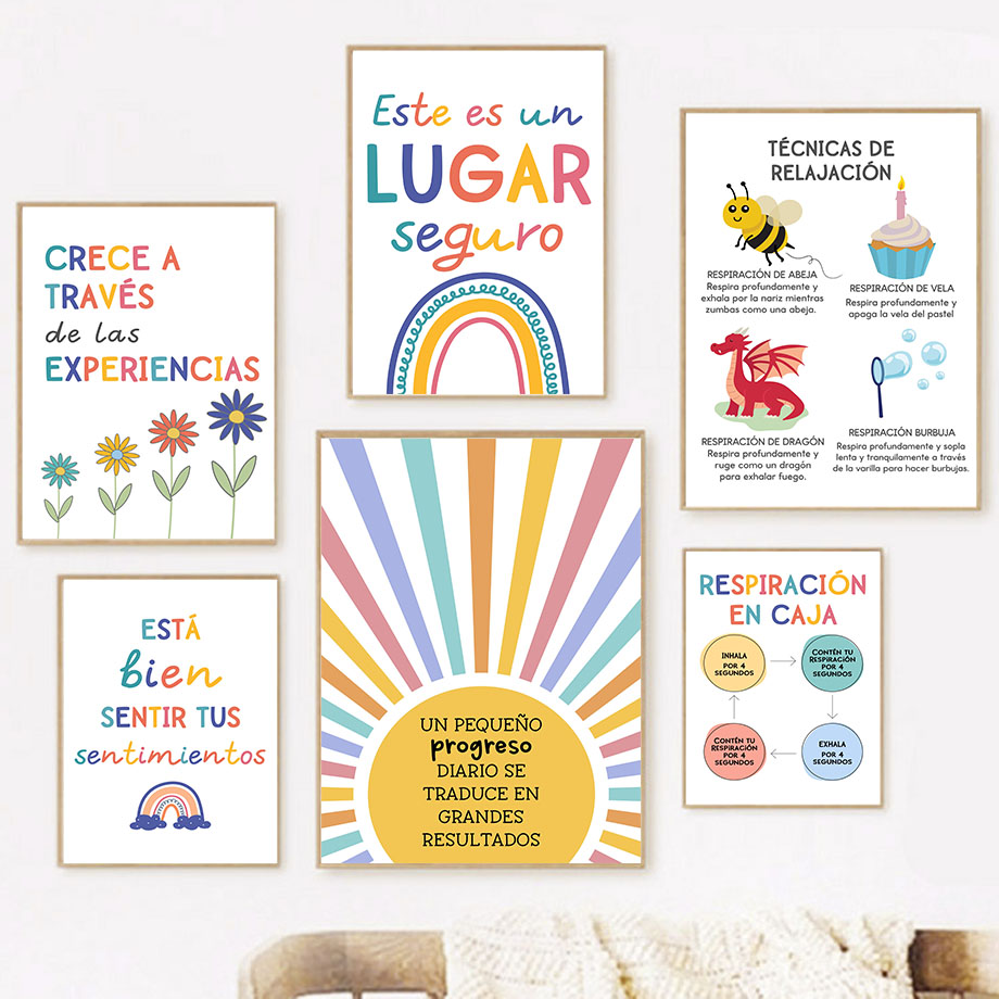 Spanish Education Motto Rainbo - Kids Educational Posters recension och pris