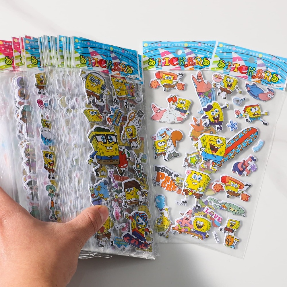 12-Pack SpongeBob 3D Stickers  - Educational Cartoon For Kids recension och pris