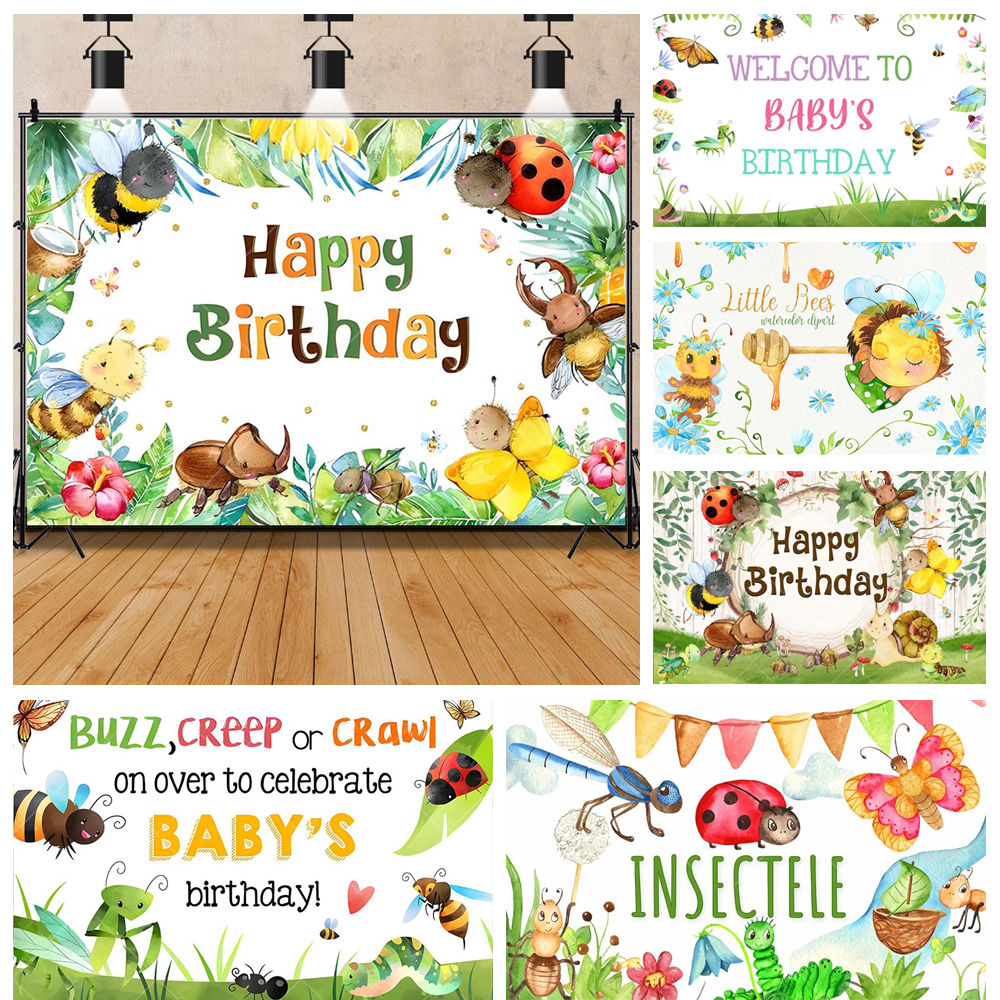 Cartoon Insect Party Early Edu - Background For Kids Education recension och pris