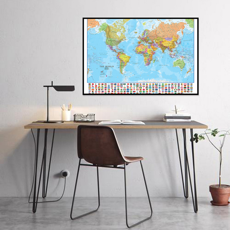 A2 Map of The World 59*42cm wi - Kids Educational Posters recension och pris