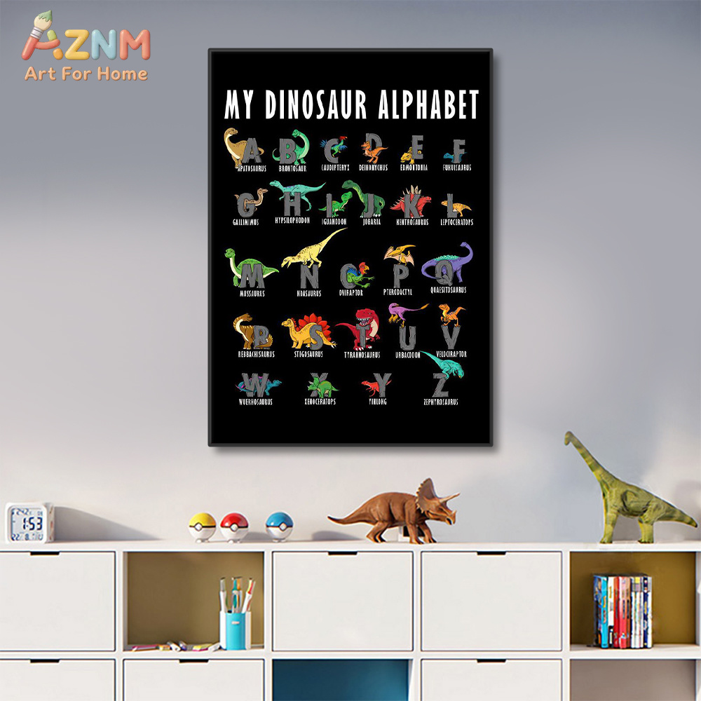 AZNM Dinosaur Alphabet Canvas  - Background For Kids Education recension och pris