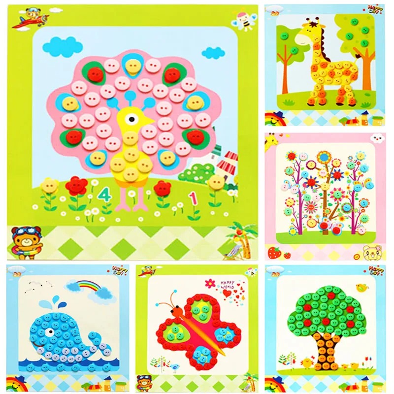 5Pcs/set Children DIY Button S - Kids Education Drawing recension och pris