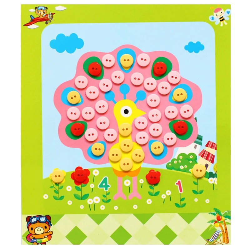 5Pcs/set Children DIY Button S - Kids Education Drawing recension och pris